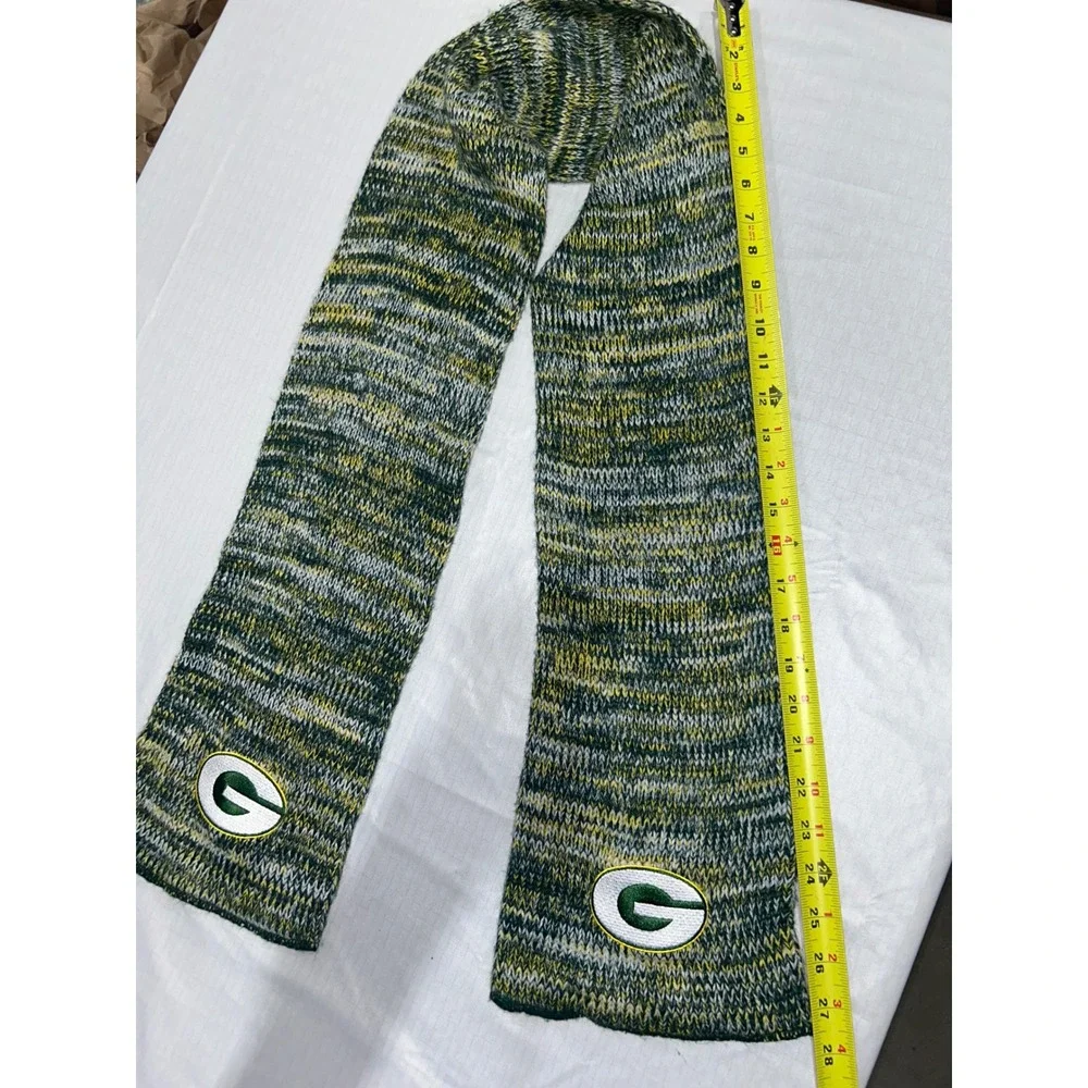 Green Bay Packers NFL Knit Scarf Space Dye‎ Green Gold White Embroidered Logo